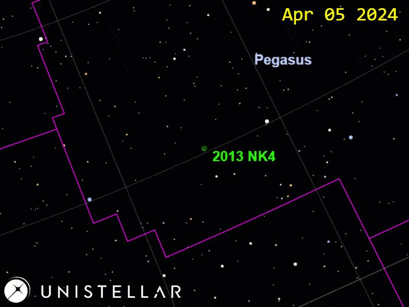 The path of 2013 NK4 as seen from Earth - Video by Tony Dunn